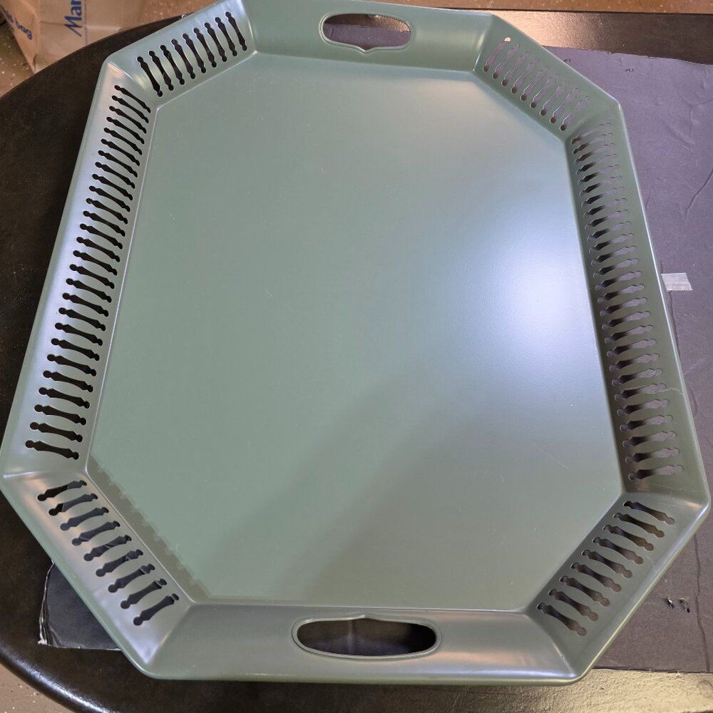 TWO(2) Vintage TOLEWARE 50s Octagonal Metal Trays